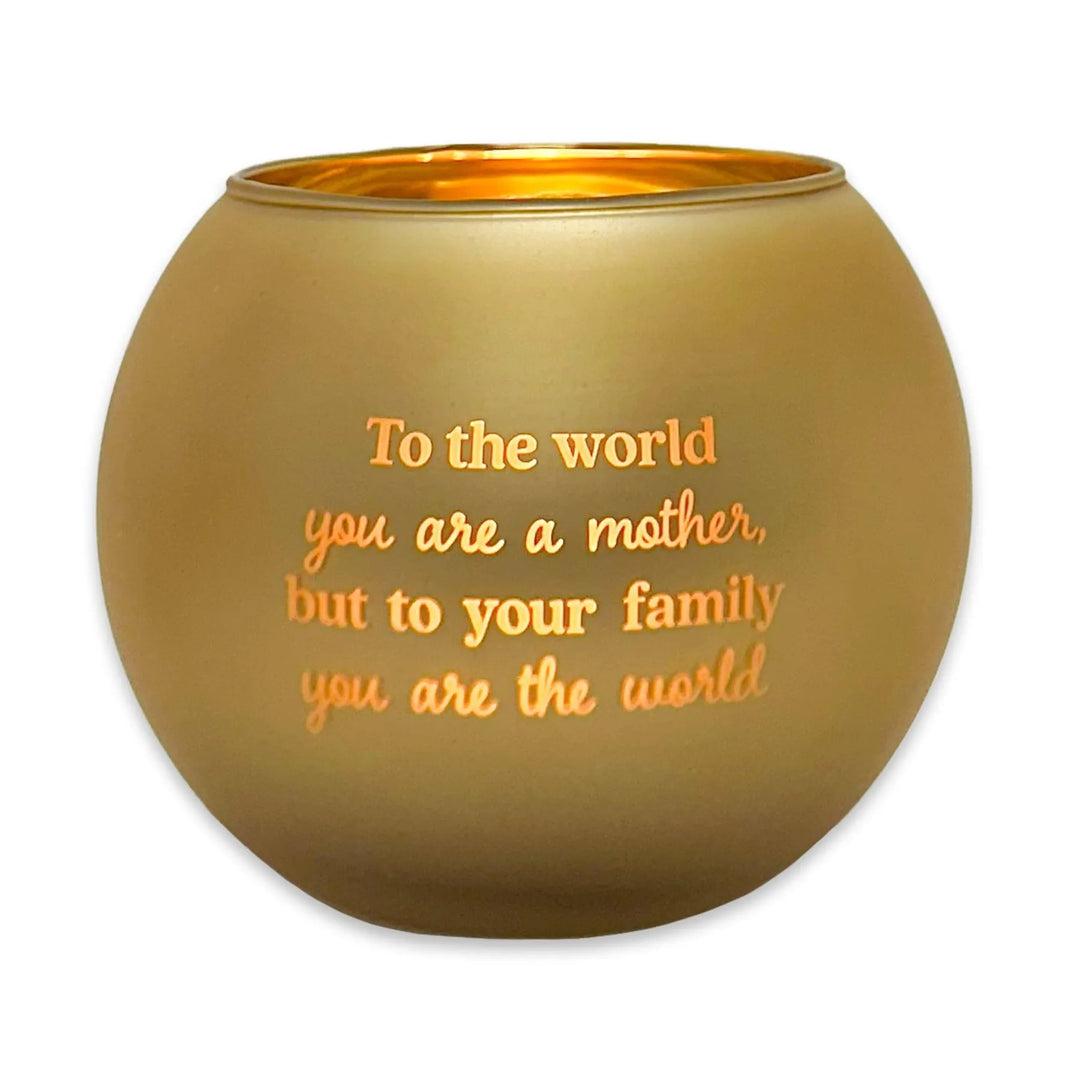 Gold Writing Tea Light Candle Holder (Tealight included)