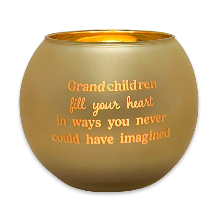Gold Writing Tea Light Candle Holder (Tealight included)