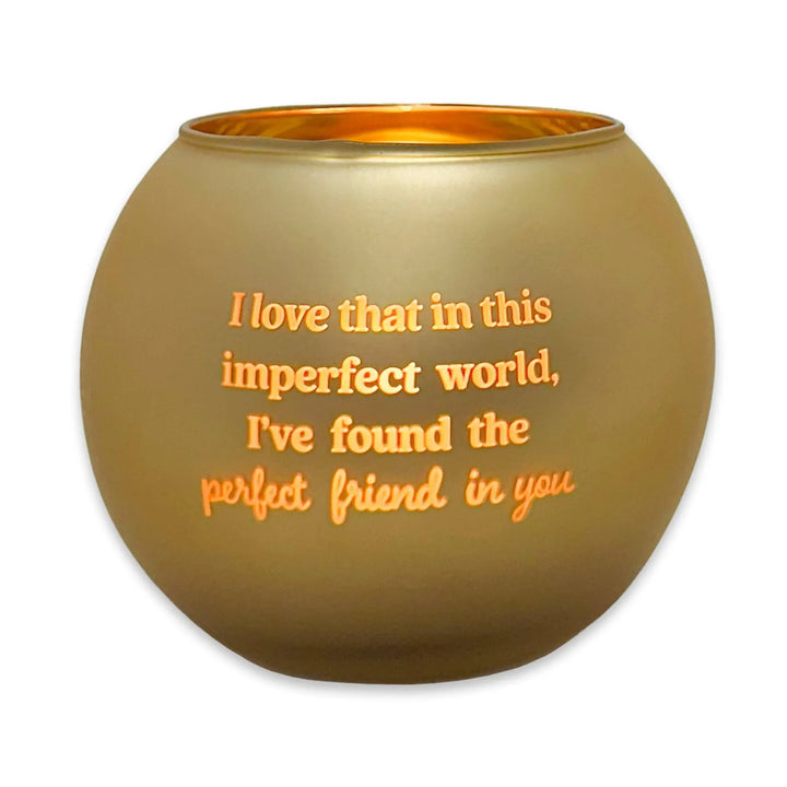 Gold Writing Tea Light Candle Holder (Tealight included)