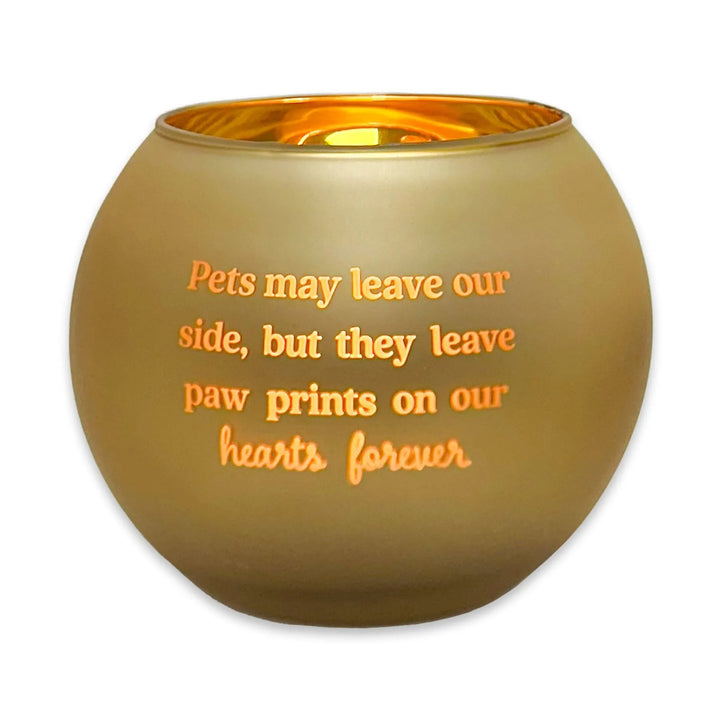Gold Writing Tea Light Candle Holder (Tealight included)
