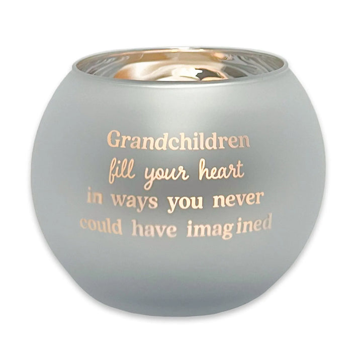 Silver Writing Tea Light Candle Holder (Tealight included)