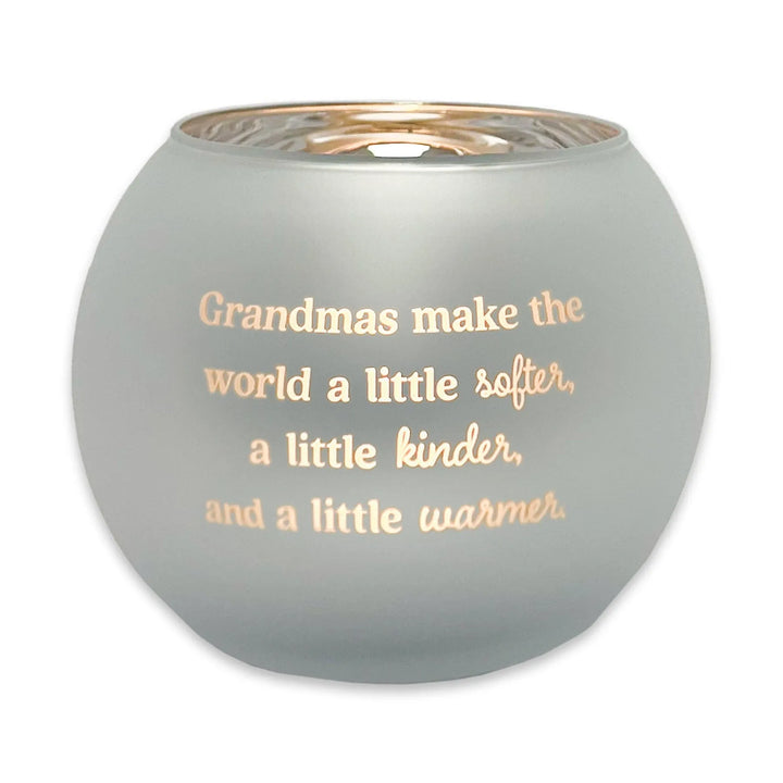 Silver Writing Tea Light Candle Holder (Tealight included)