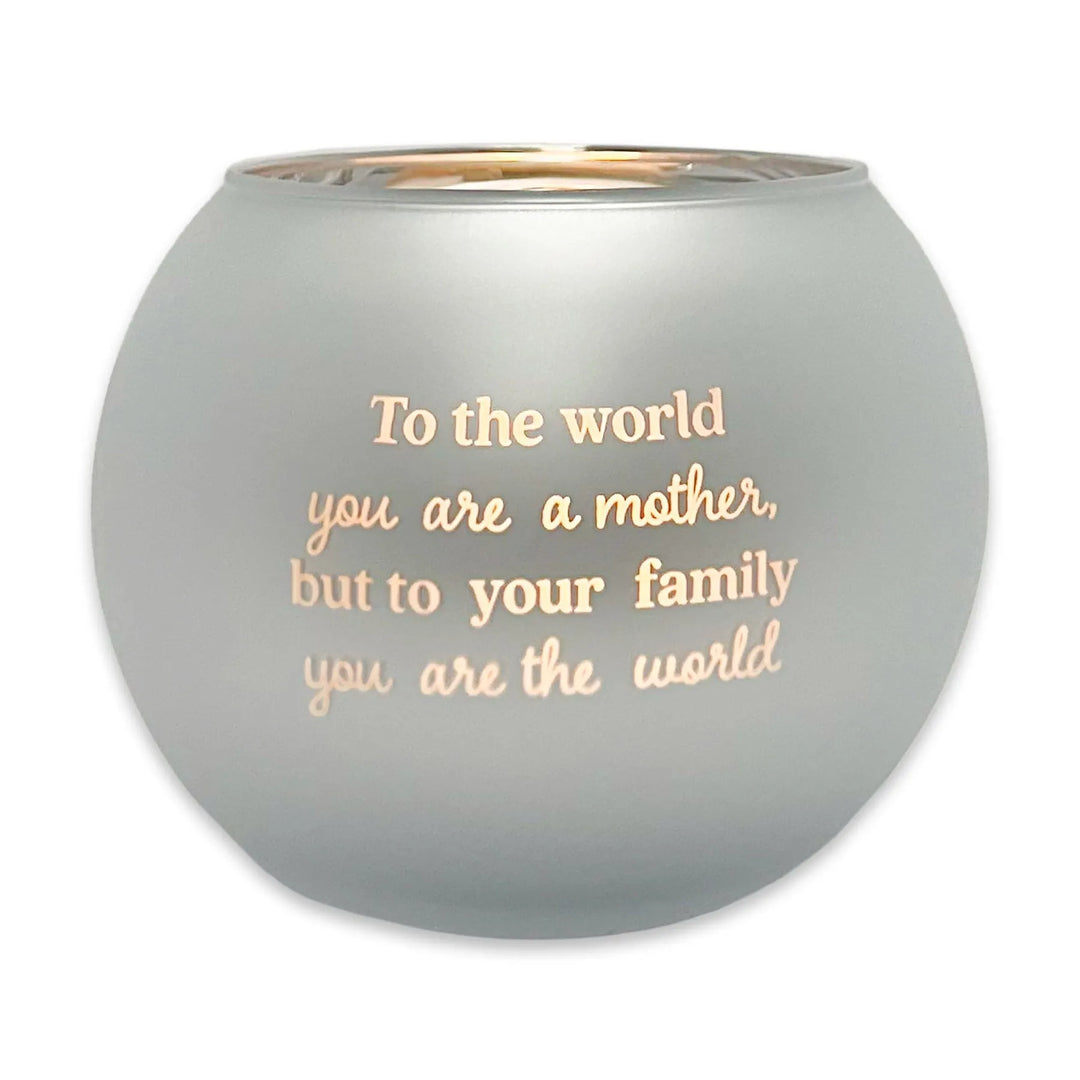 Silver Writing Tea Light Candle Holder (Tealight included)