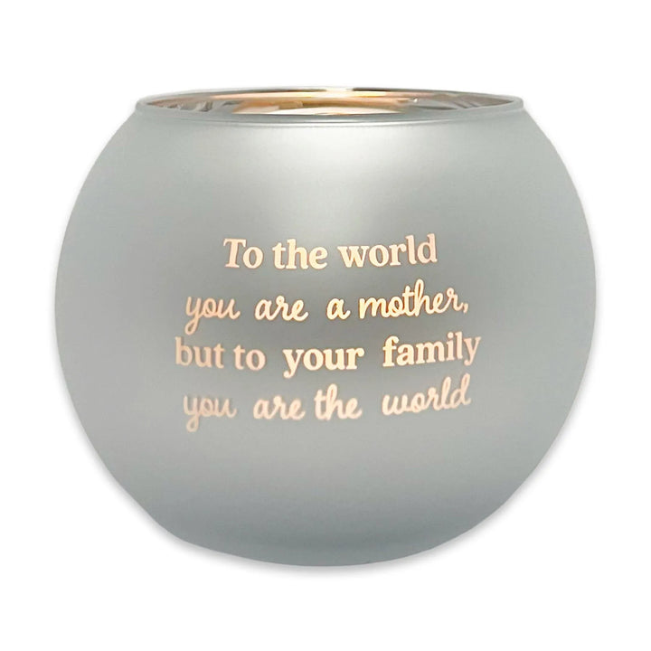Silver Writing Tea Light Candle Holder (Tealight included)