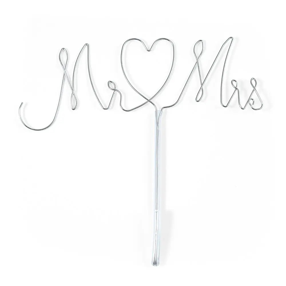 Mr & Mrs Twisted Wire Cake Topper