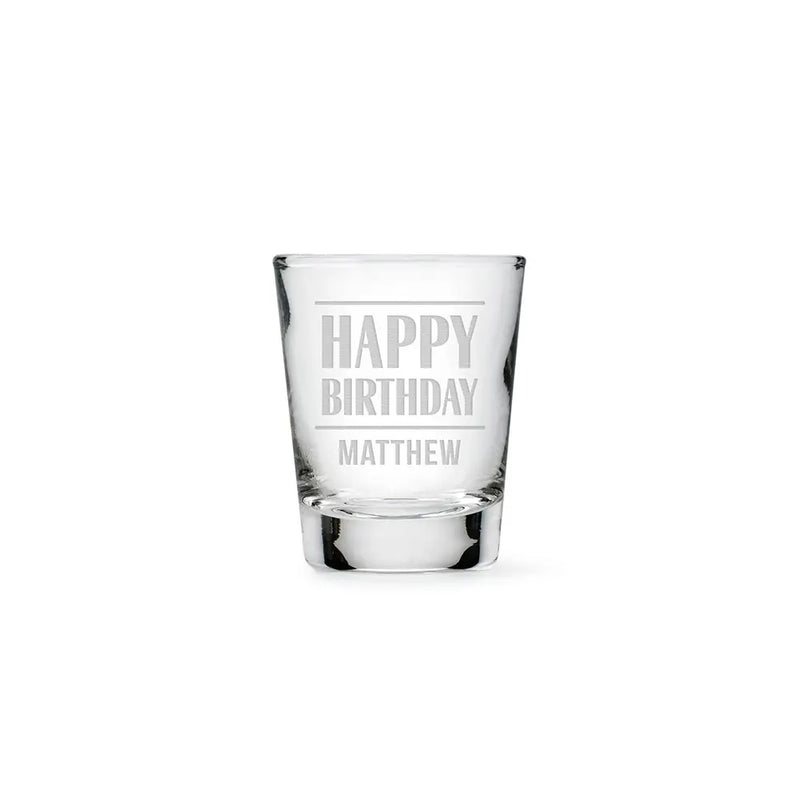 Happy Birthday Clear 1oz Shot Glass