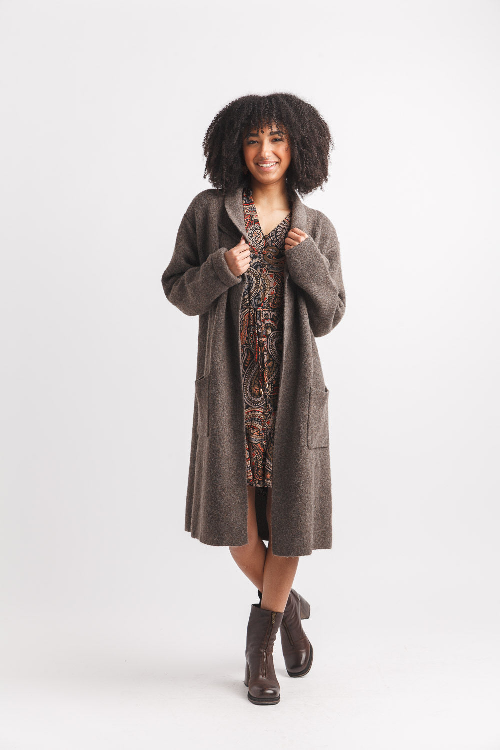 Solid Coatigan W/Pockets