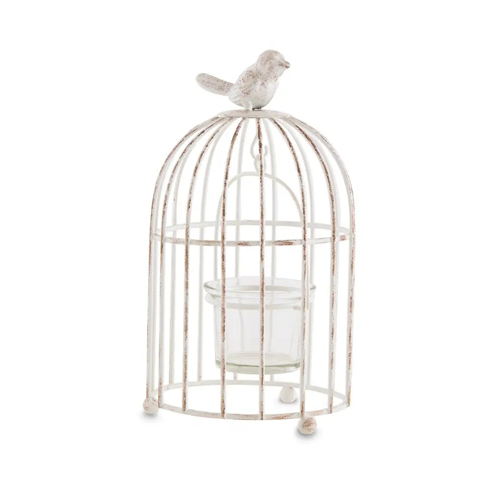 Small Metal Birdcage W/Suspended Tea Light Holder