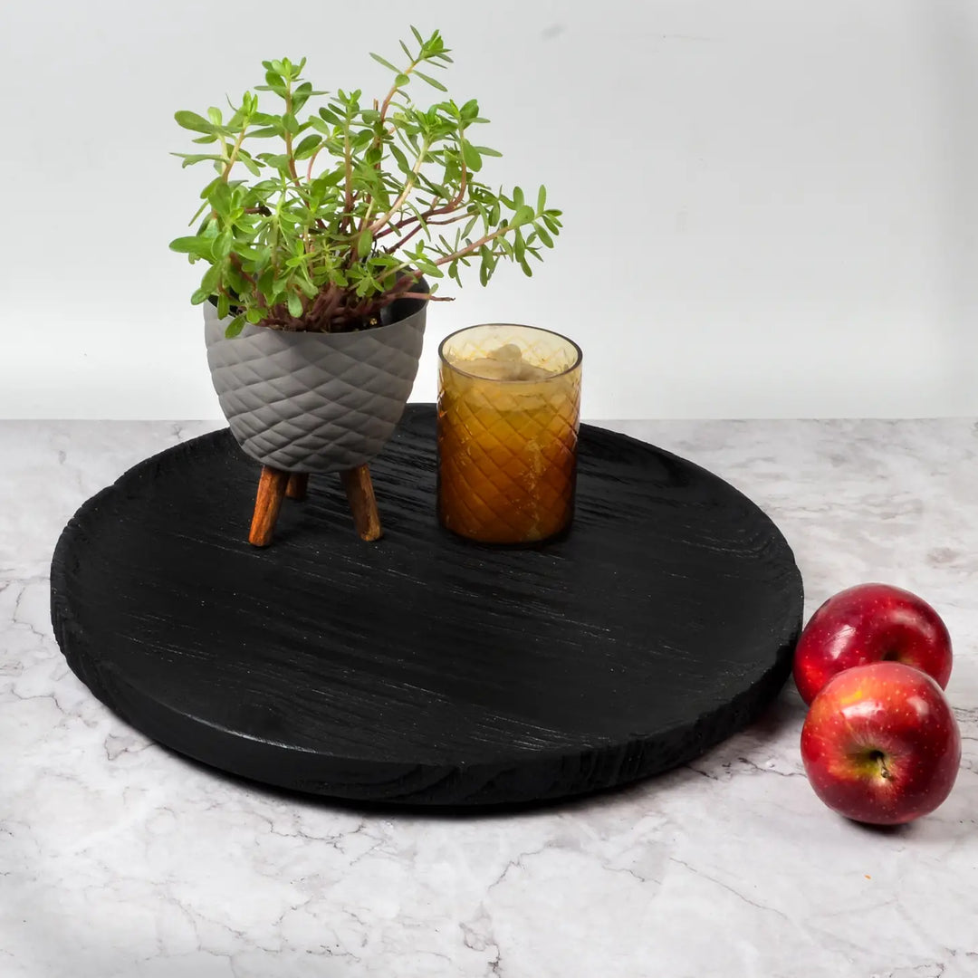 Emory Wooden Round Tray