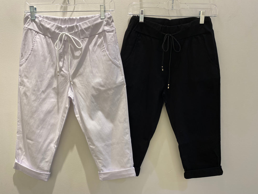 Drawstring Mid Thigh Capri