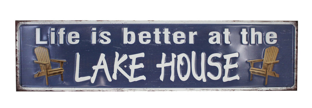 Embossed Metal Better At The Lake House Sign