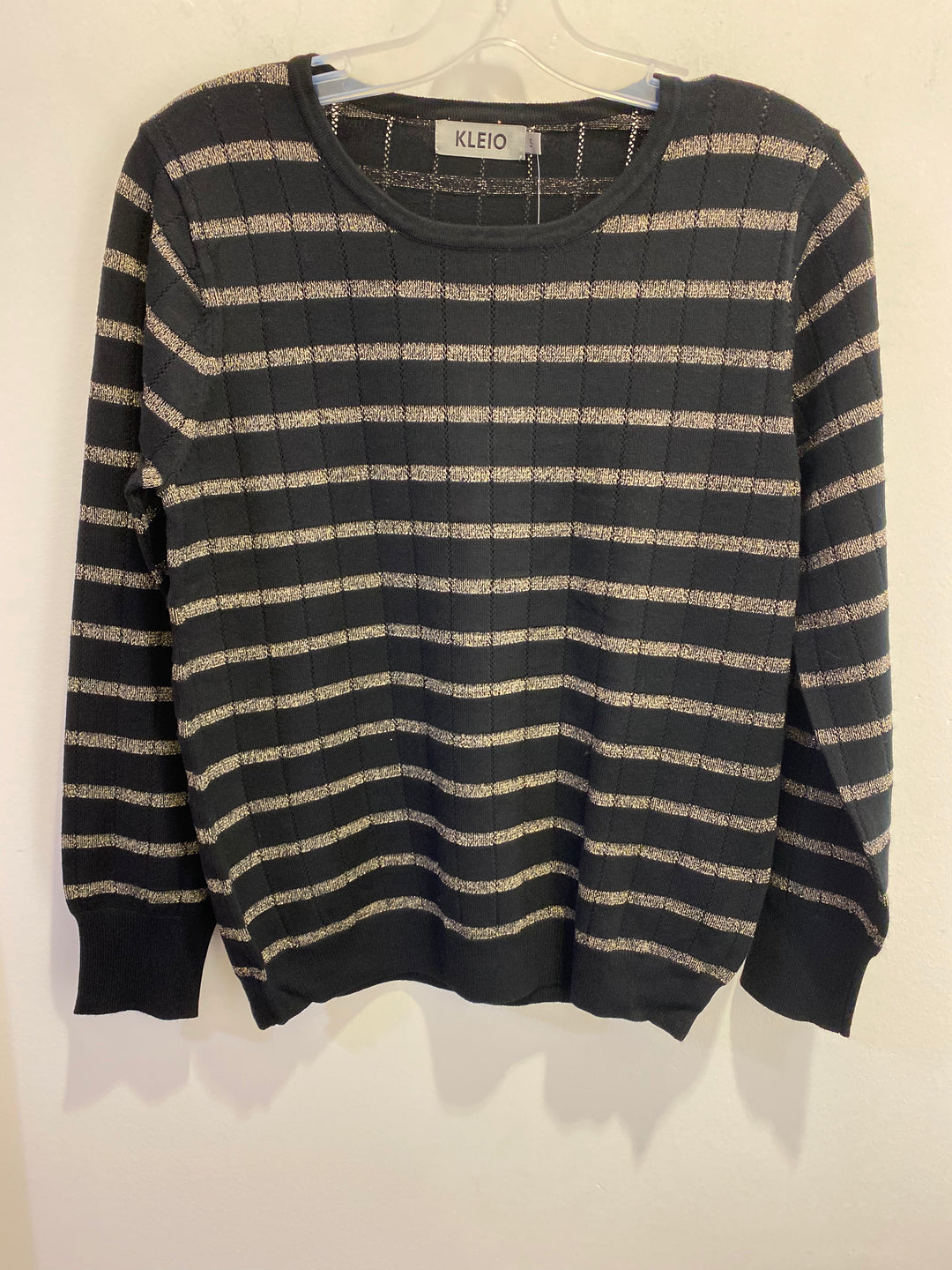 Black Sweater W/Gold Stripe