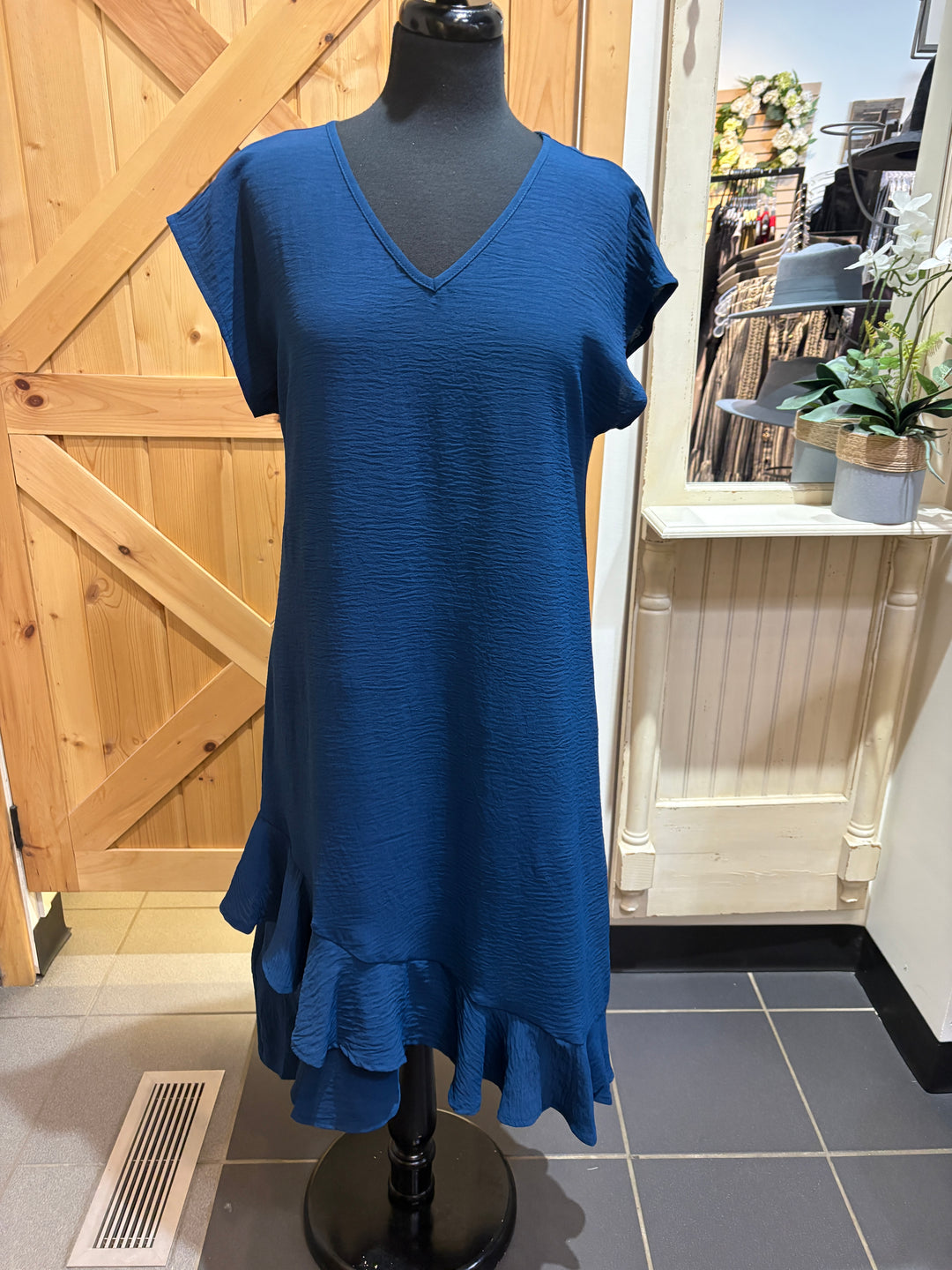 Short Sleeve Ruffle Dress