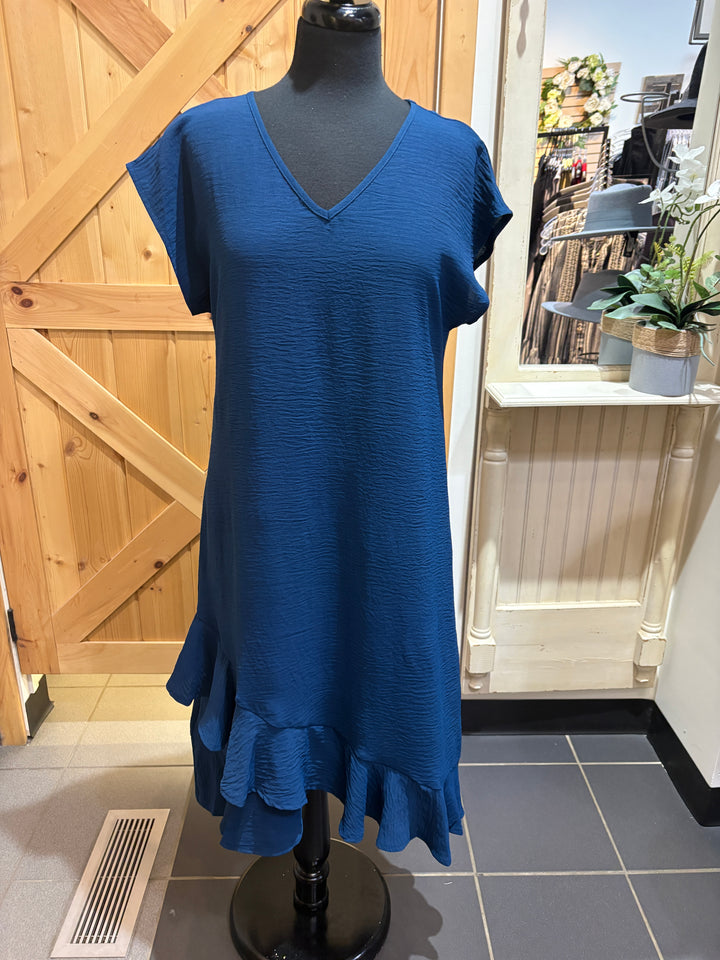 Short Sleeve Ruffle Dress