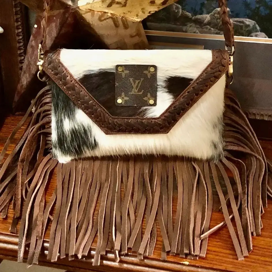 Upcycled LV Cowhide