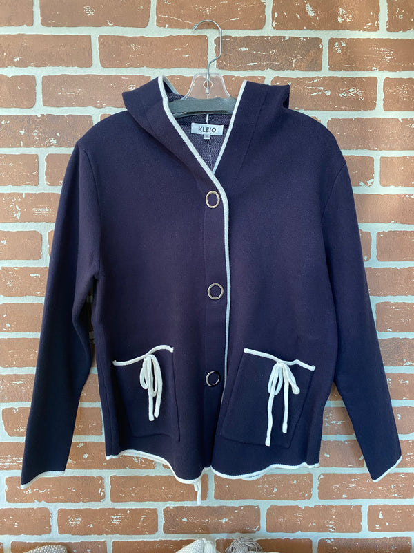 Navy/White Cardigan
