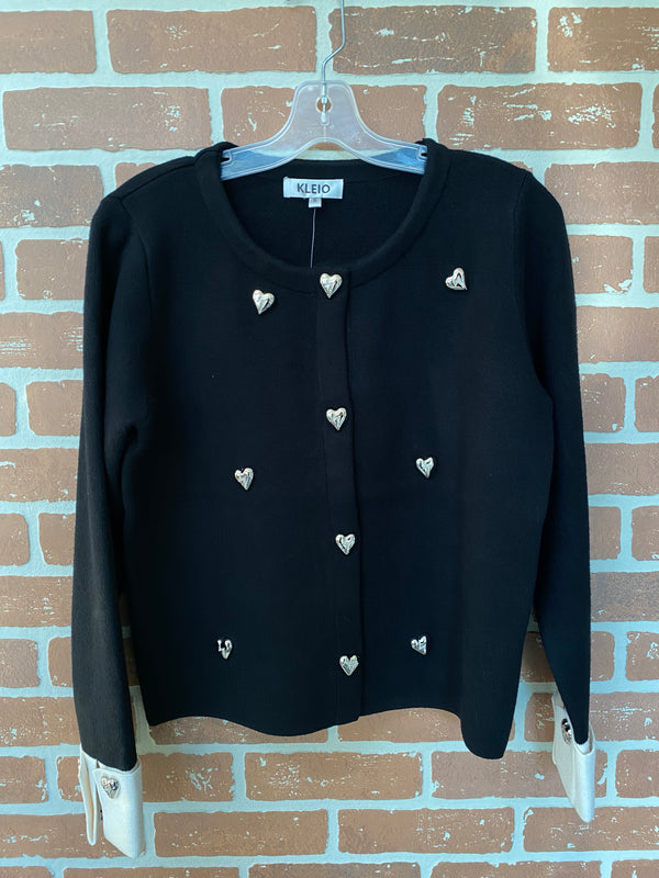 Black/White Heart Sweater