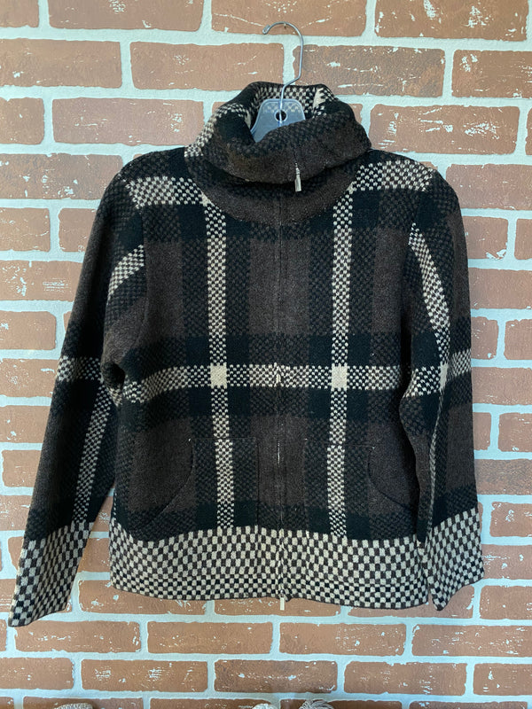Brown Zip Cardigan
