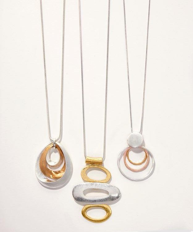 Burnished Multi Metal Necklace