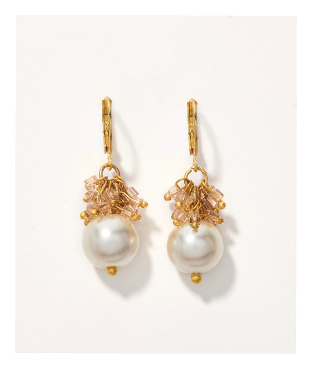 Golden Tassel Pearls Earrings