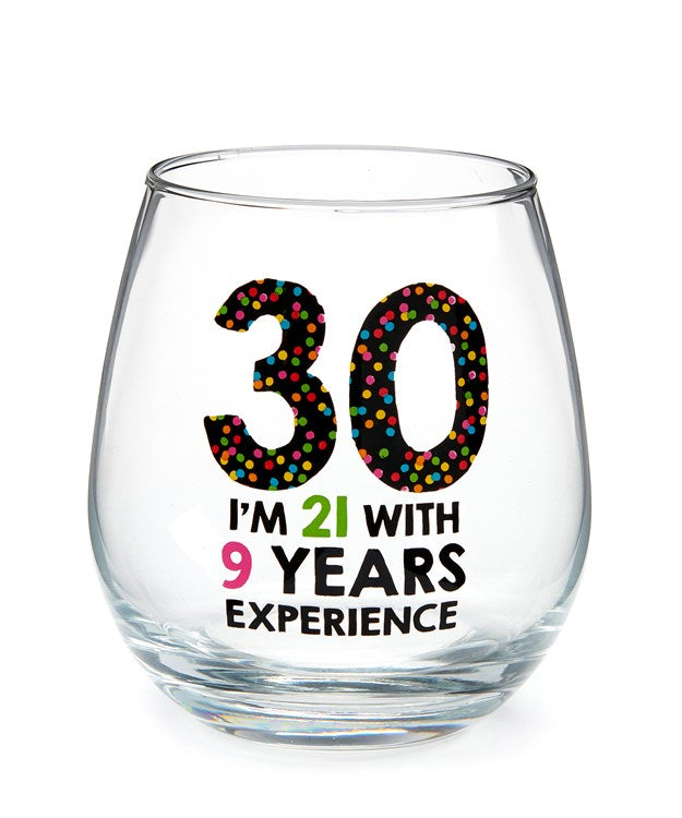16oz Stemless Birthday Wine Glass