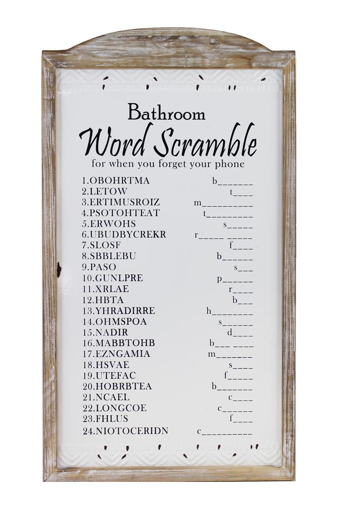 Bathroom Scrabble Sign