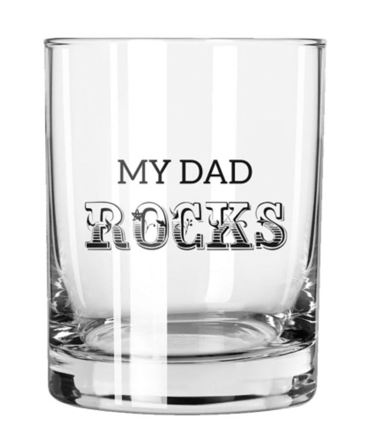 Dad Rocks Whiskey Glass