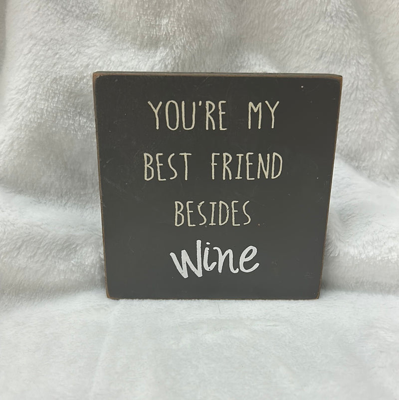 Drink Wine Square Block
