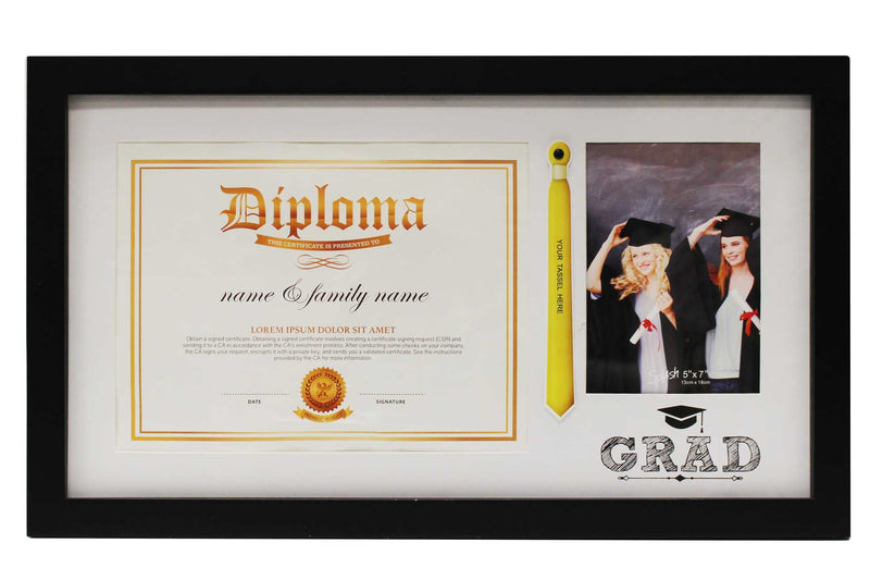 5X7 Graduation Frame W/Diploma & Tassel Holder