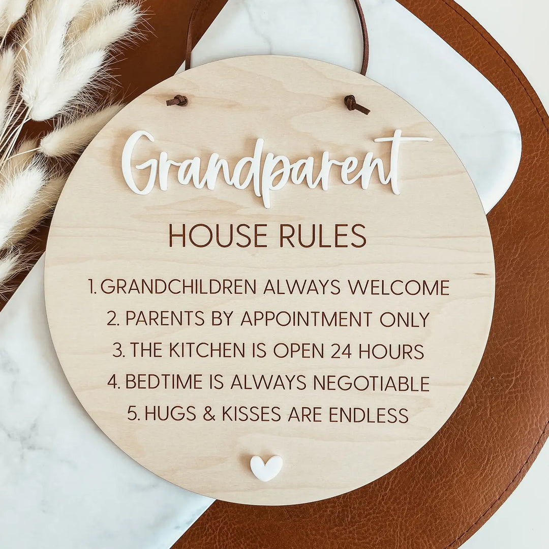 Grandparents Rules 9” Sign