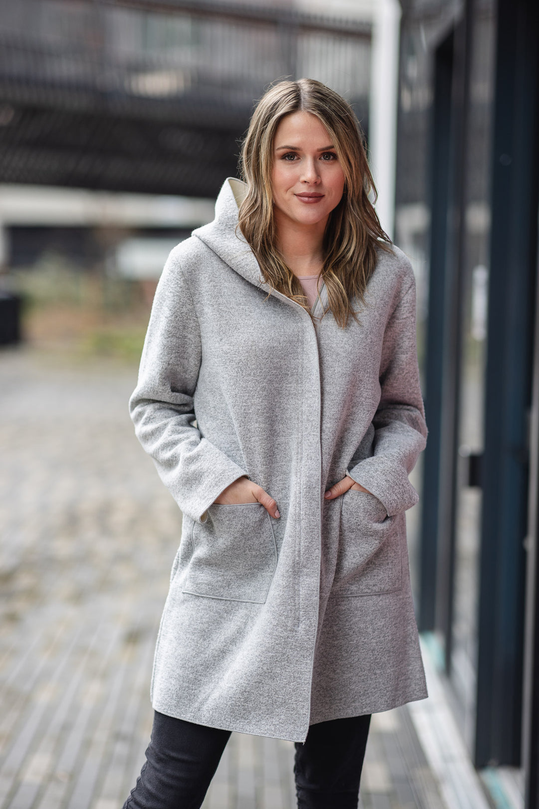 Soft Heathered Hooded Jacket