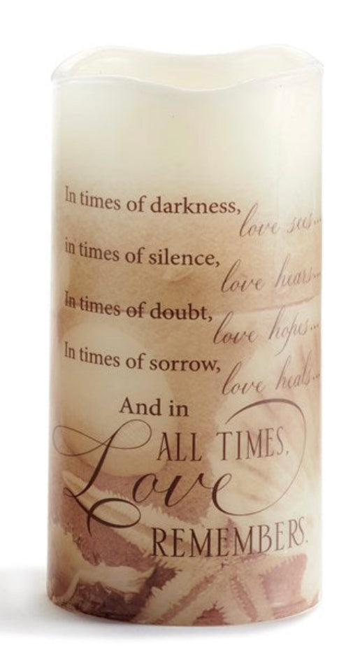 Wax LED Flameless Candle w/Sentiment