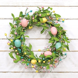 Easter Egg & Leaves Wreath 20"