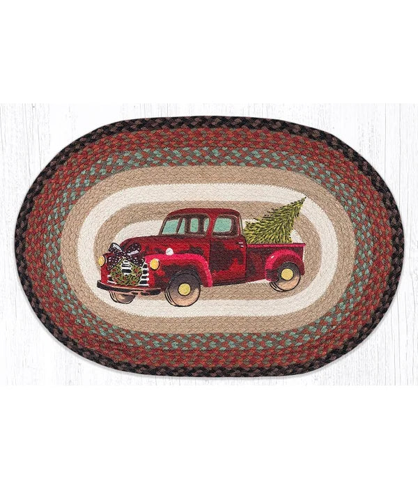 Christmas Truck 20X30 Oval Rug #OP-530