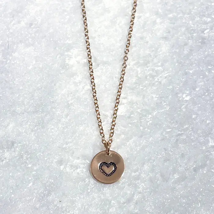 Heart stamped 20” necklace