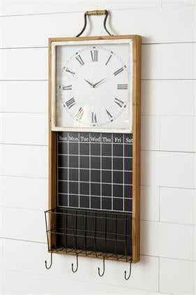 Clock with Chalkboard and Basket