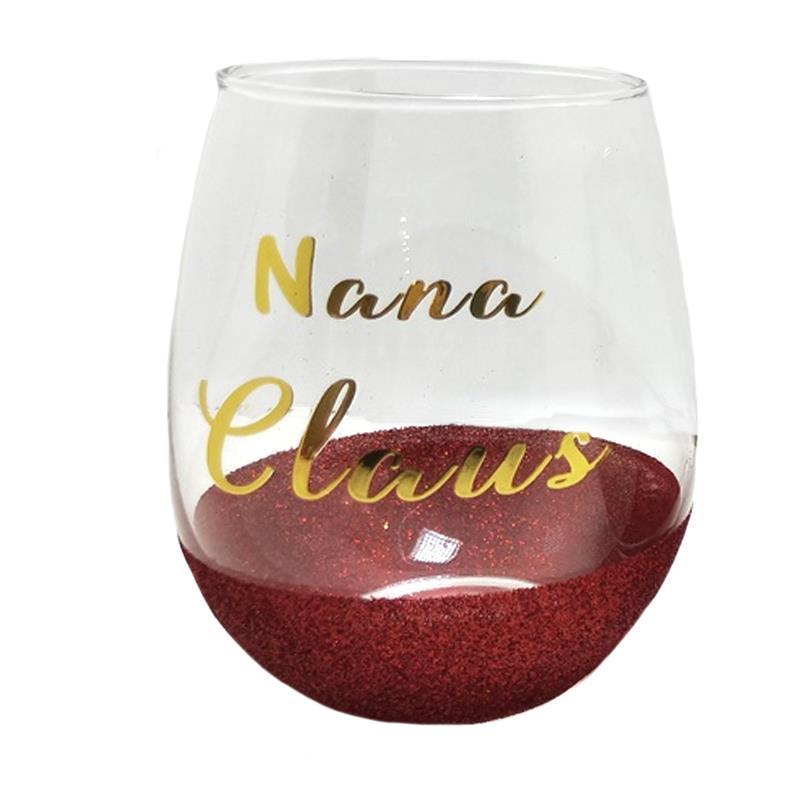 Nana Claus Wine Glass