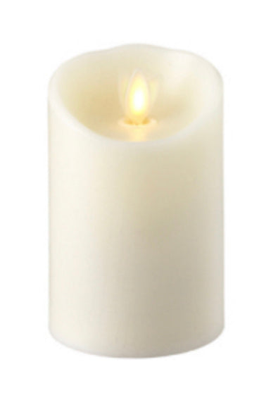 Moving Flame Ivory Pillar Candle vanilla scented