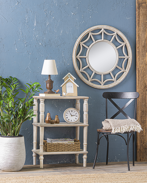 Three Tier Beaded Edge Side Table