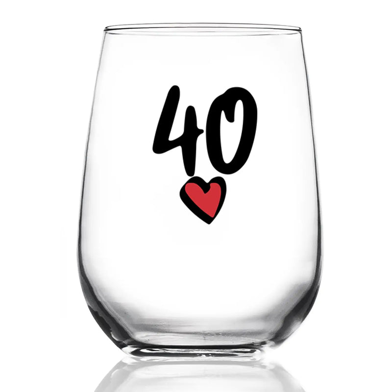 Heart Birthday Wine Glass