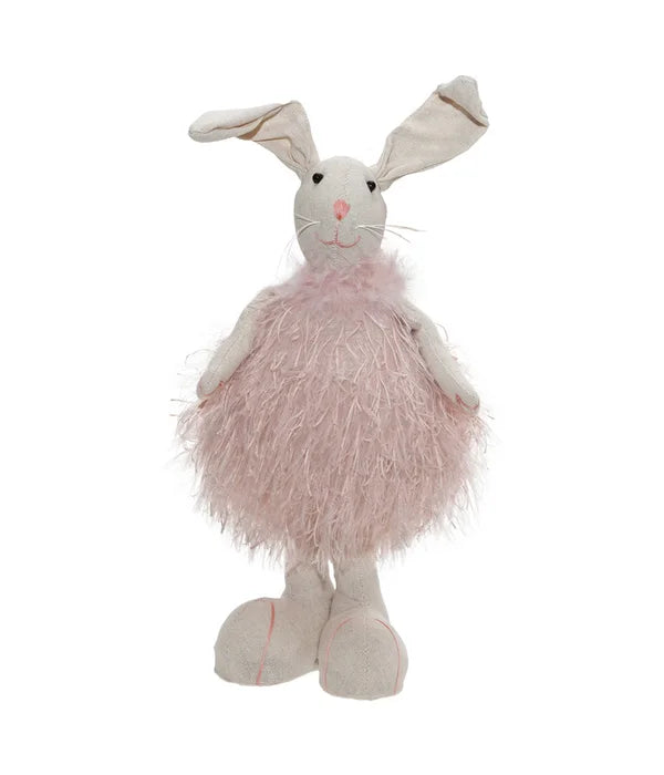 Pink Fabric Standing Rabbit