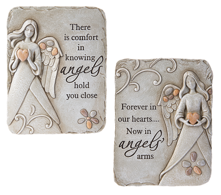 Memorial Pebble Angel Plaque