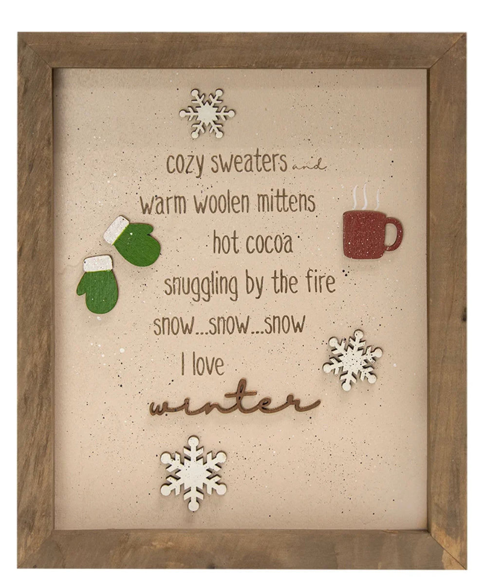 Cozy Sweaters Wooden Frame