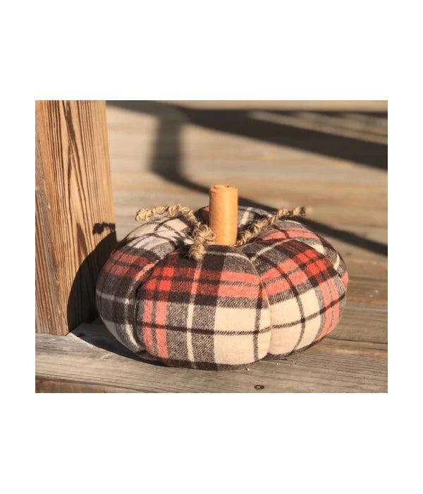 Orange Plaid Flannel Pumpkin