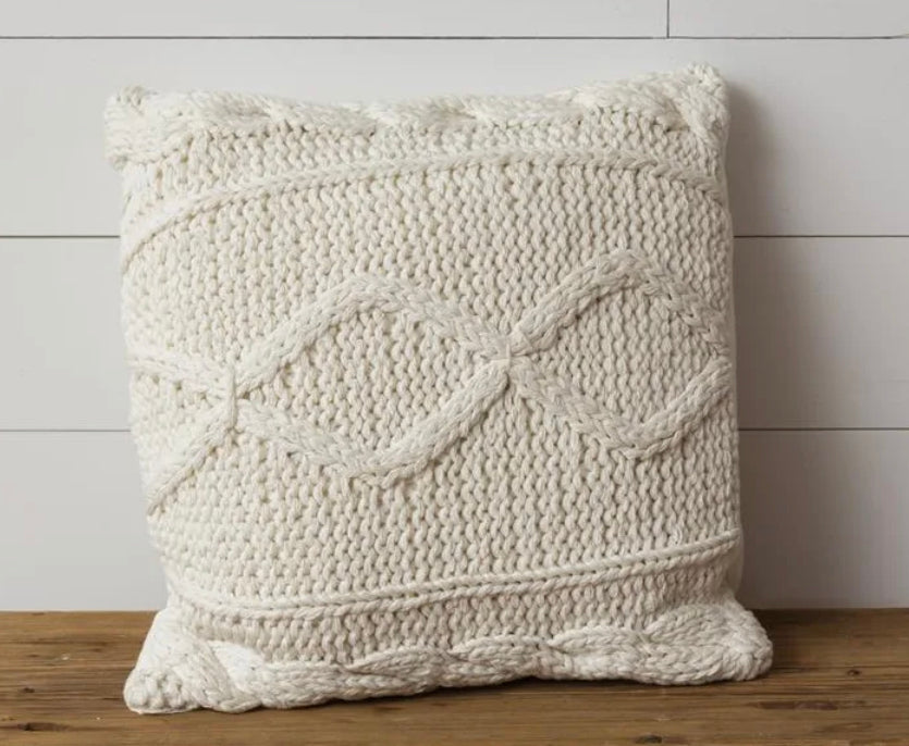 Knitted Cream Pillow