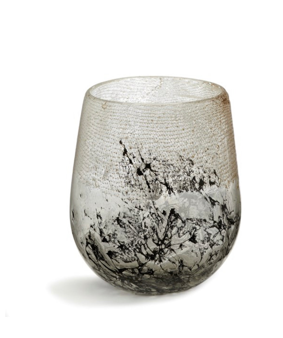 Copper & Black Glass Vase - Small