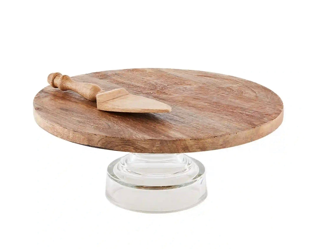 Wood Glass Cake Stand