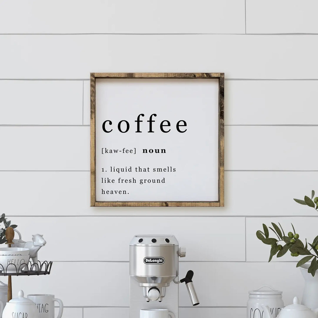 Coffee Noun Wood Sign 13X13