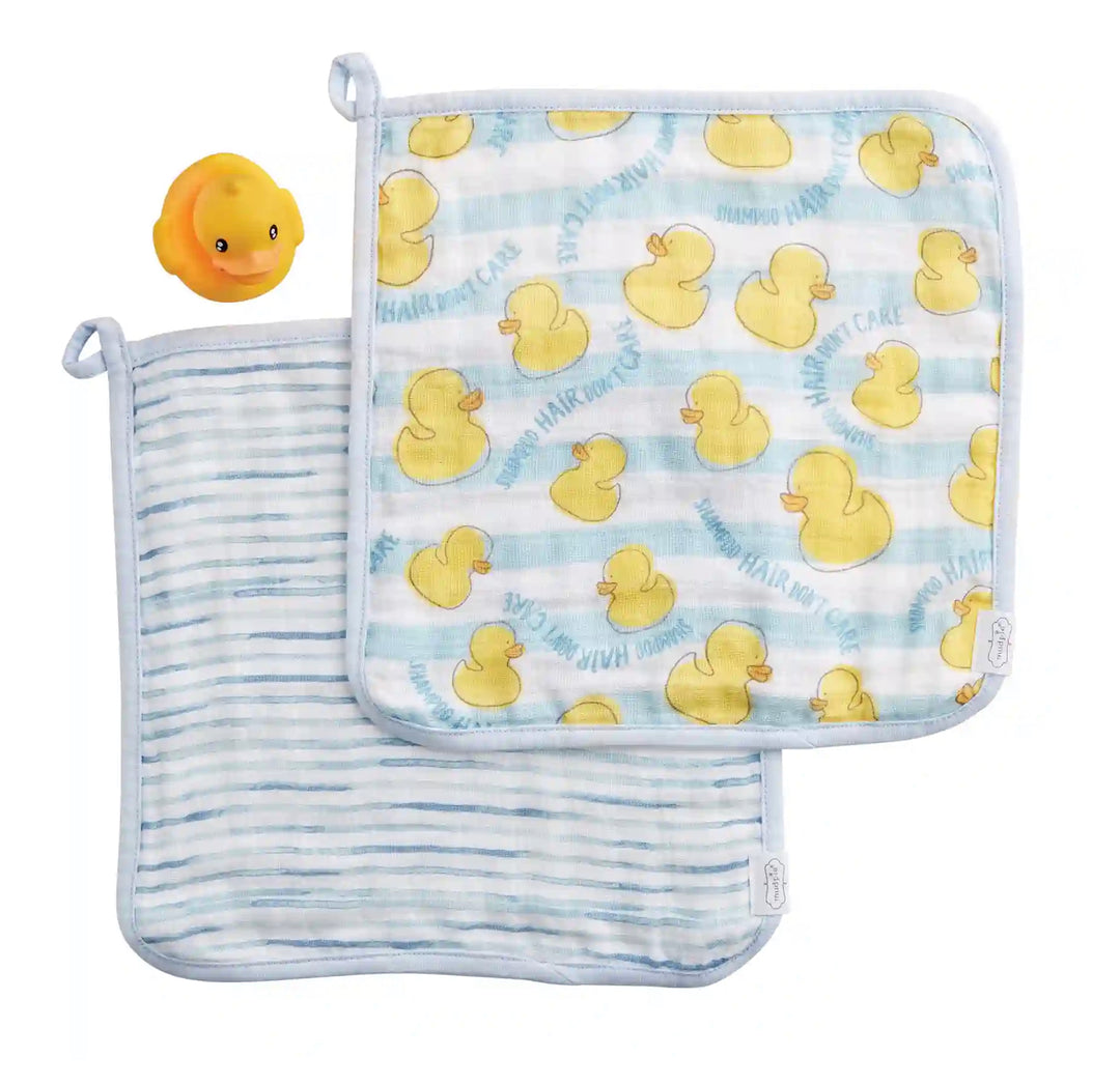 Blue Washcloth And Duck Set