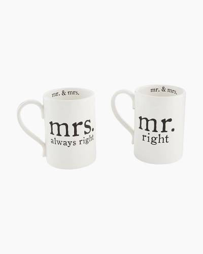 Mr & Mrs Right Mug Set